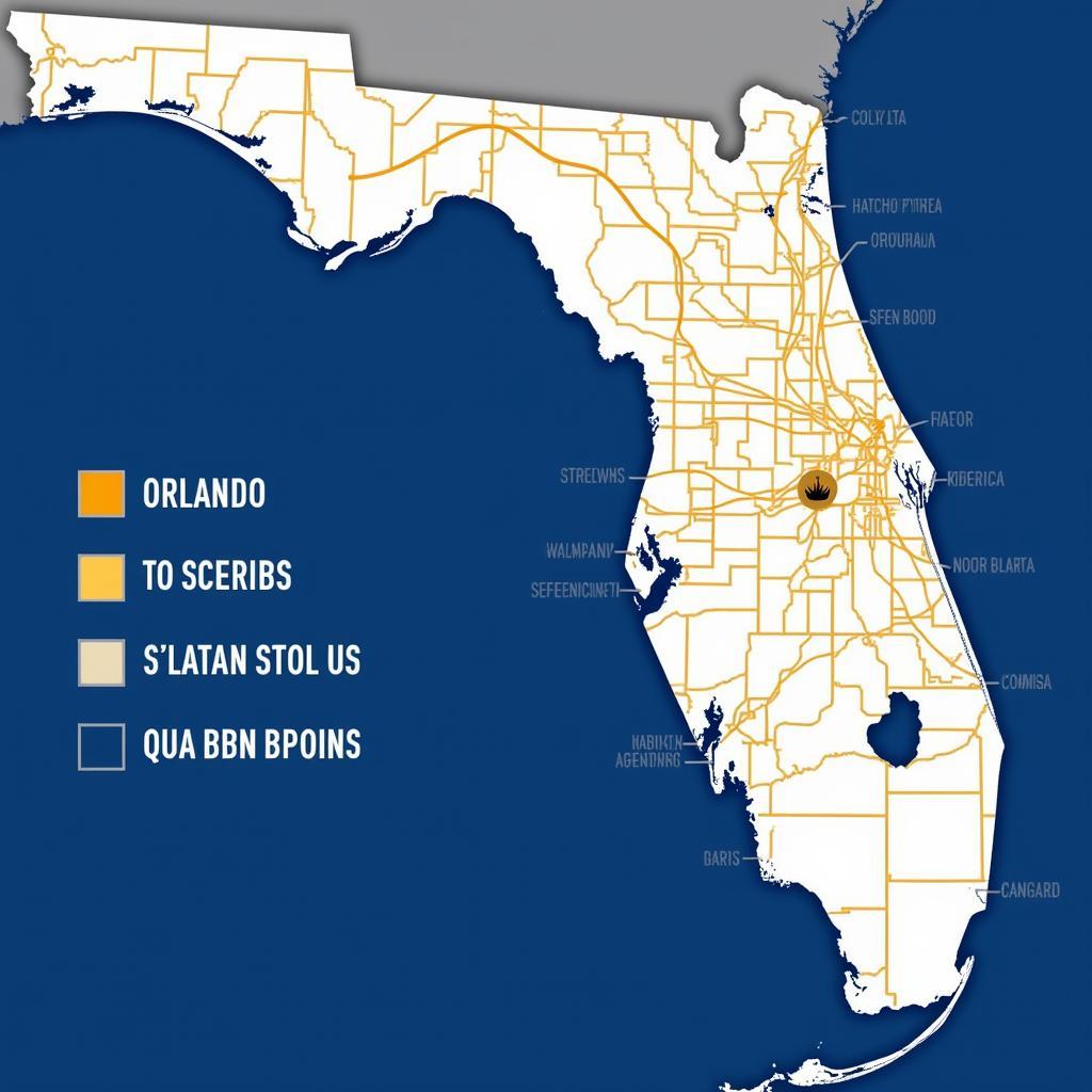 Map of Florida showing the location of the Orlando Magic