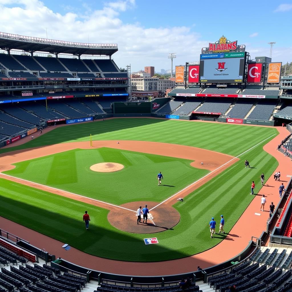 Football Field Conversion in a Baseball Stadium