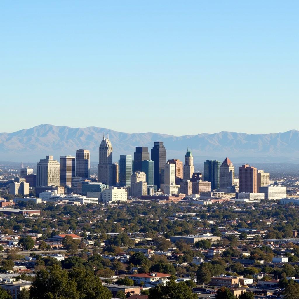 Fresno, California Downtown Skyline