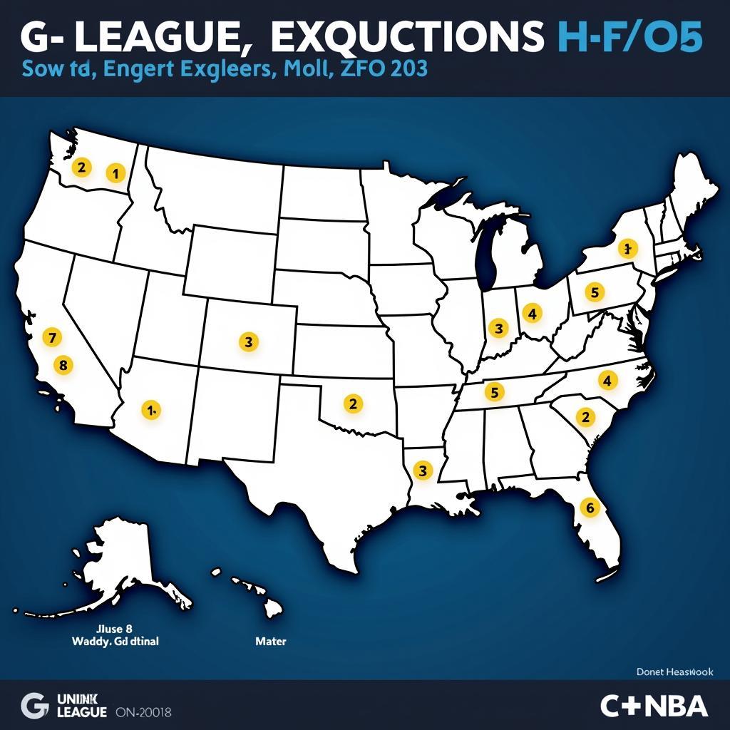 Current G League Teams Map