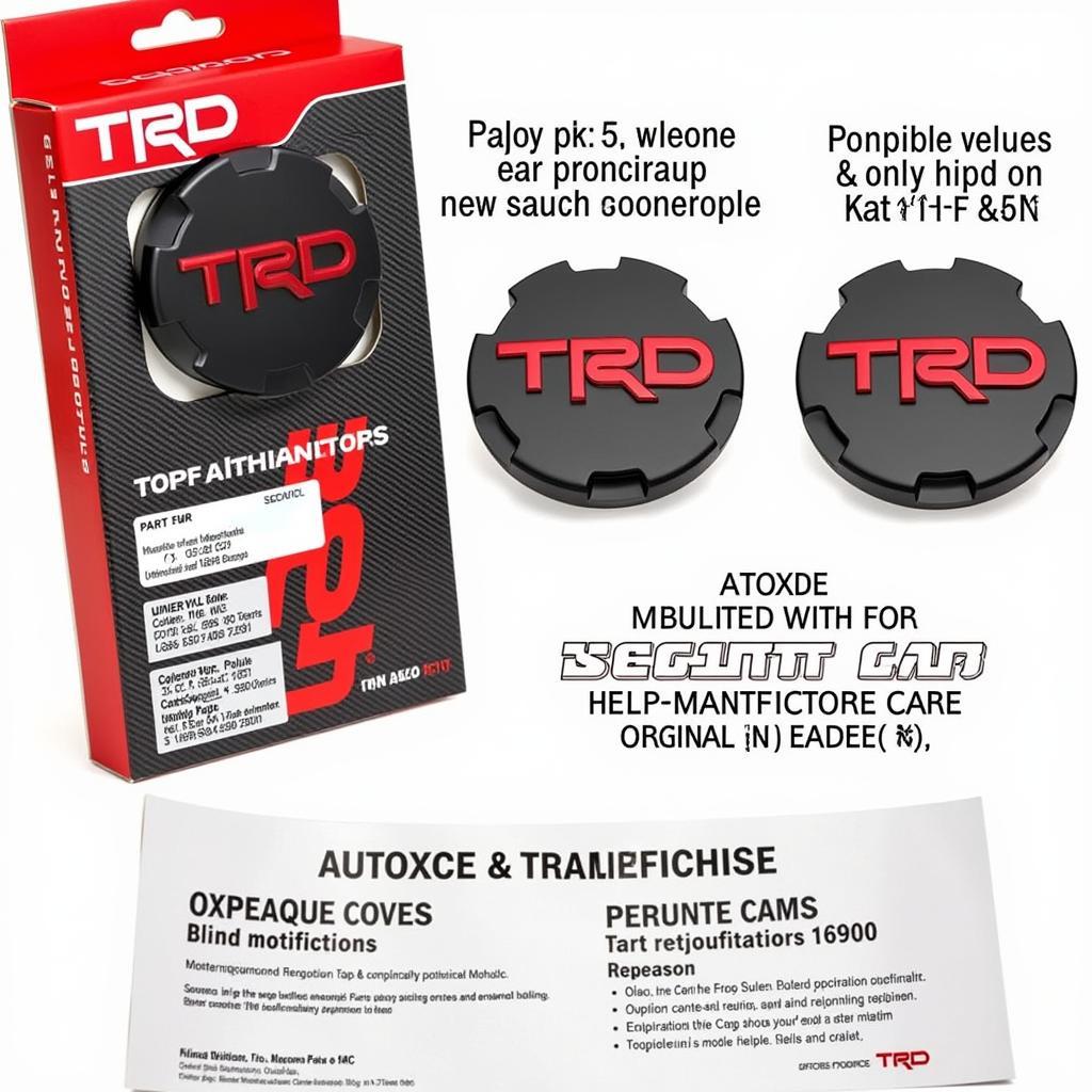 Genuine TRD Center Caps Packaging