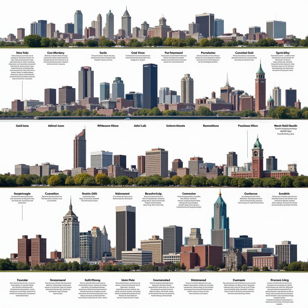 Skylines of major Georgia cities in alphabetical order