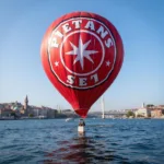 Giant Besiktas Vinyl Balloon over the Bosphorus