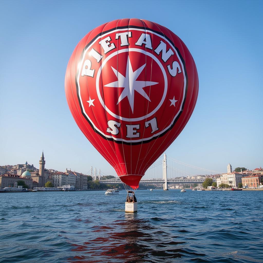 Giant Besiktas Vinyl Balloon over the Bosphorus