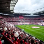 Giant White Beach Balls at Vodafone Park during a Besiktas match