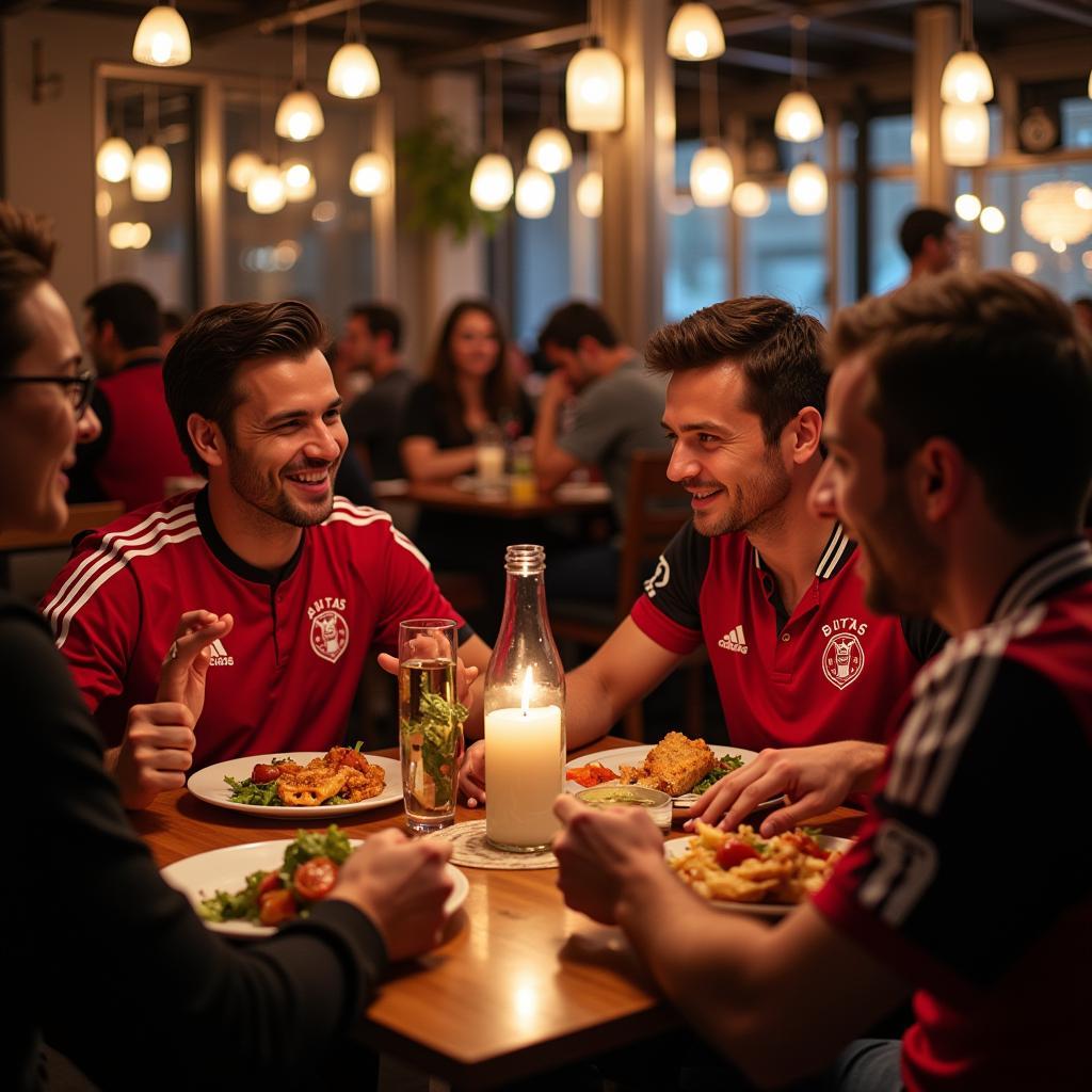 Beşiktaş Fans Enjoying a Meal at Grand Marlin