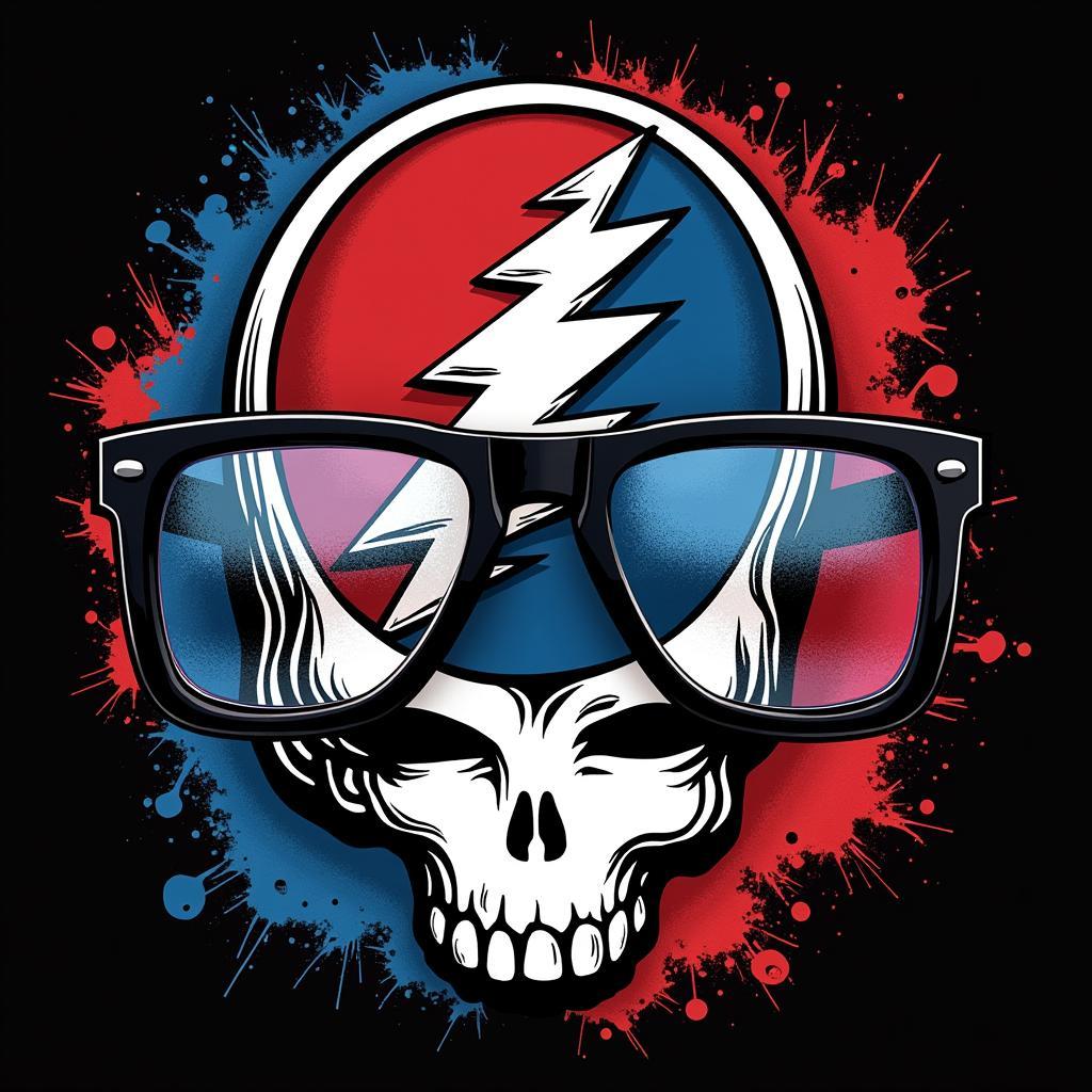 Grateful Dead glasses superimposed over the Besiktas logo