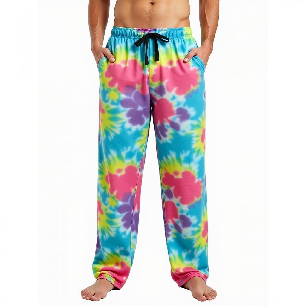 Grateful Dead inspired tie-dye pajama pants.