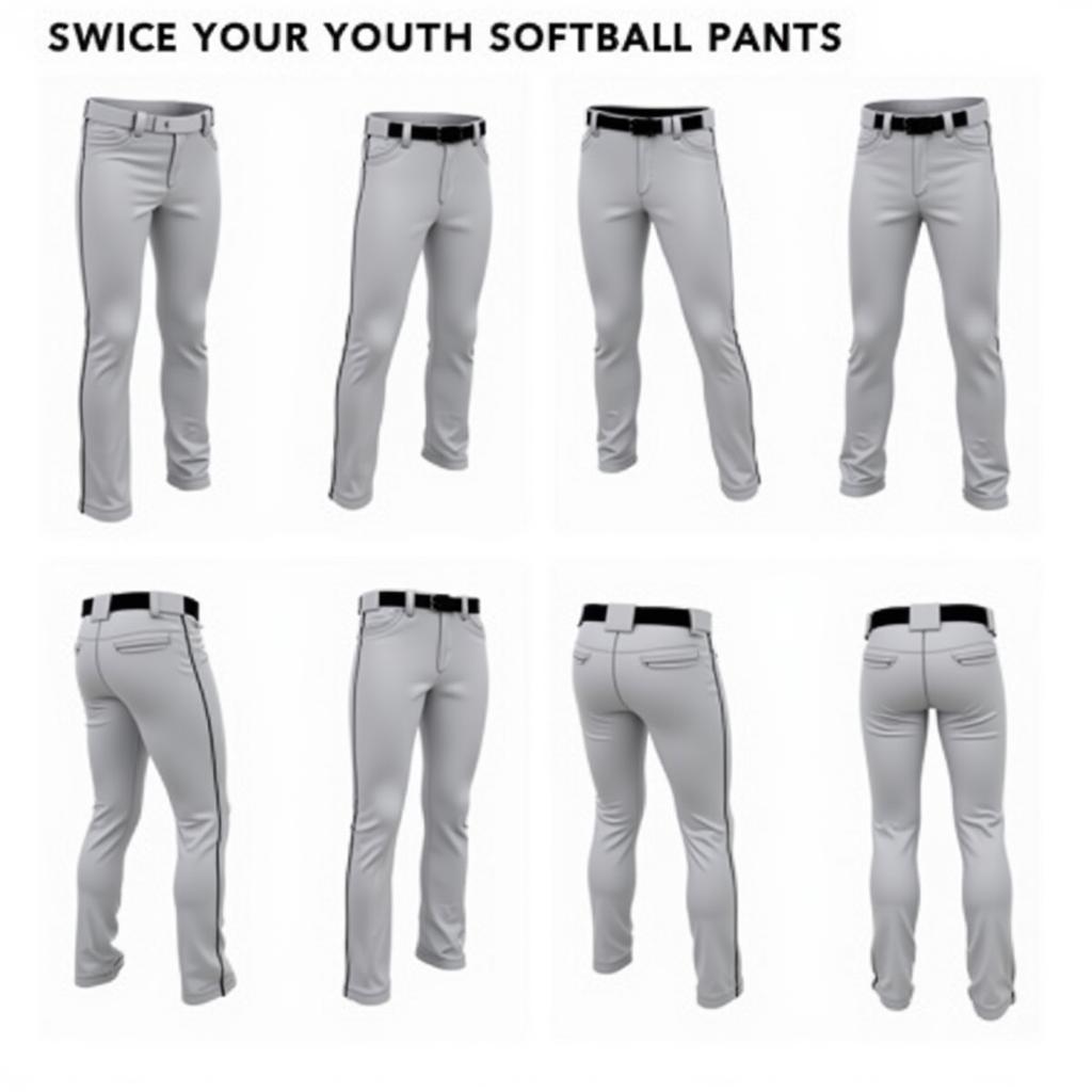 Different Styles of Gray Youth Softball Pants