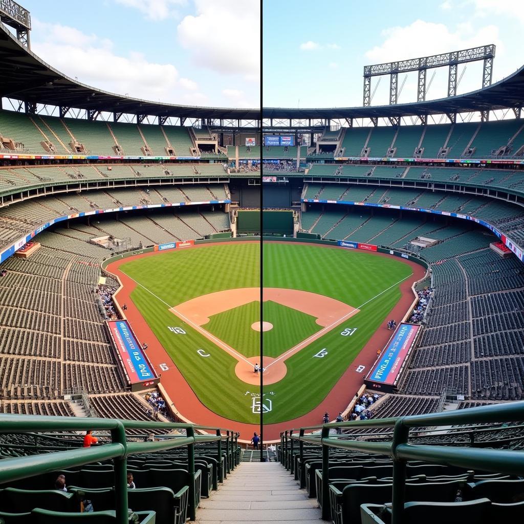 Historical Baseball Park vs. Modern Stadium