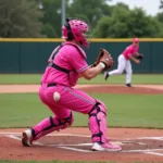 Hot Pink Catchers Gear Visibility on the Field