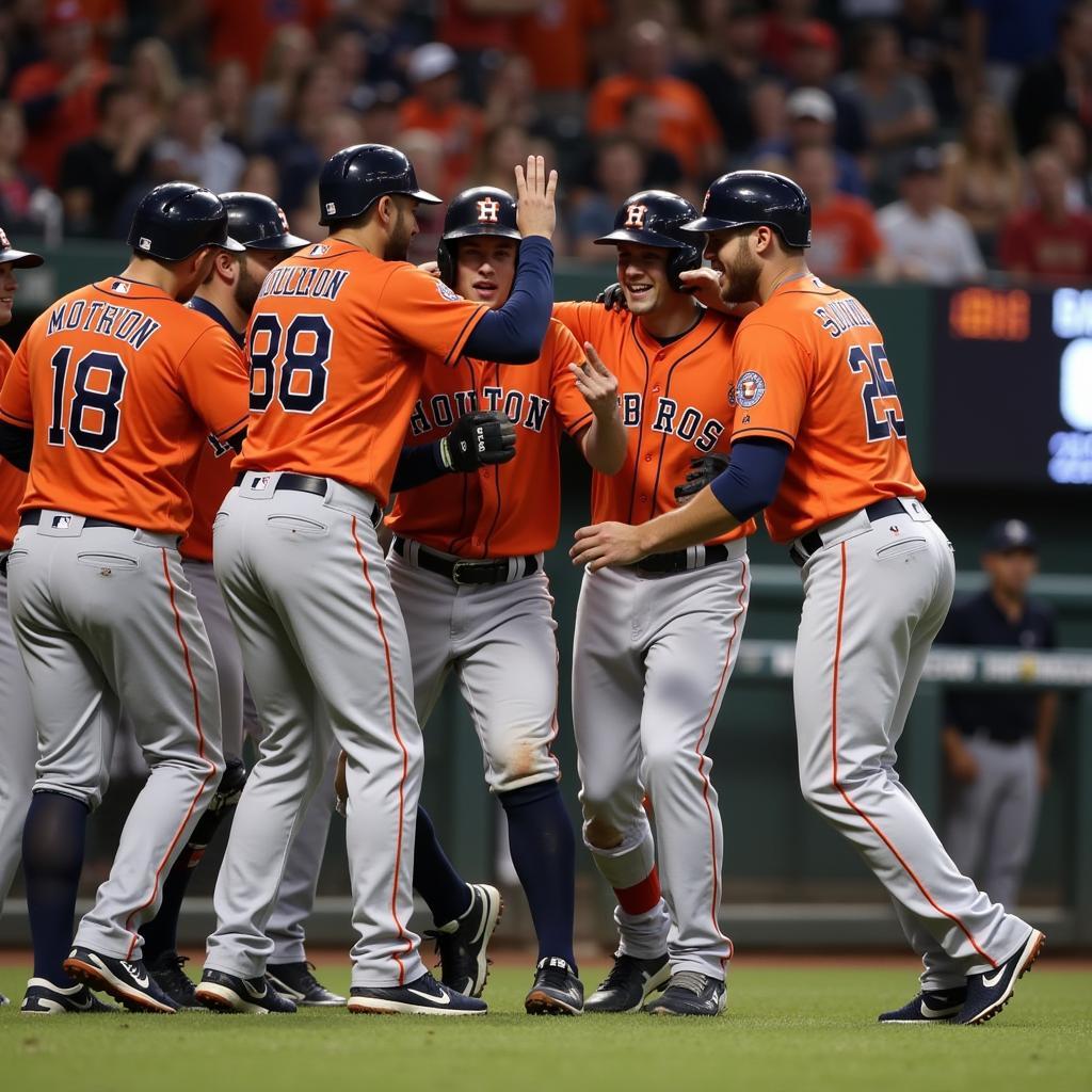 Houston Astros Celebrating a Victory