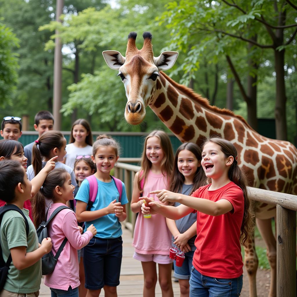 Elementary Students at Houston Zoo Field Trip