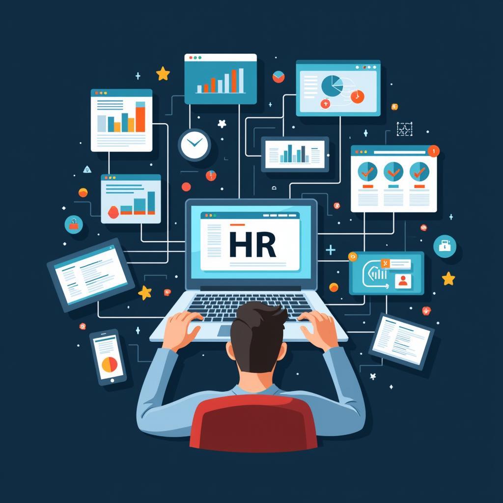 HR Professional Researching Online Resources