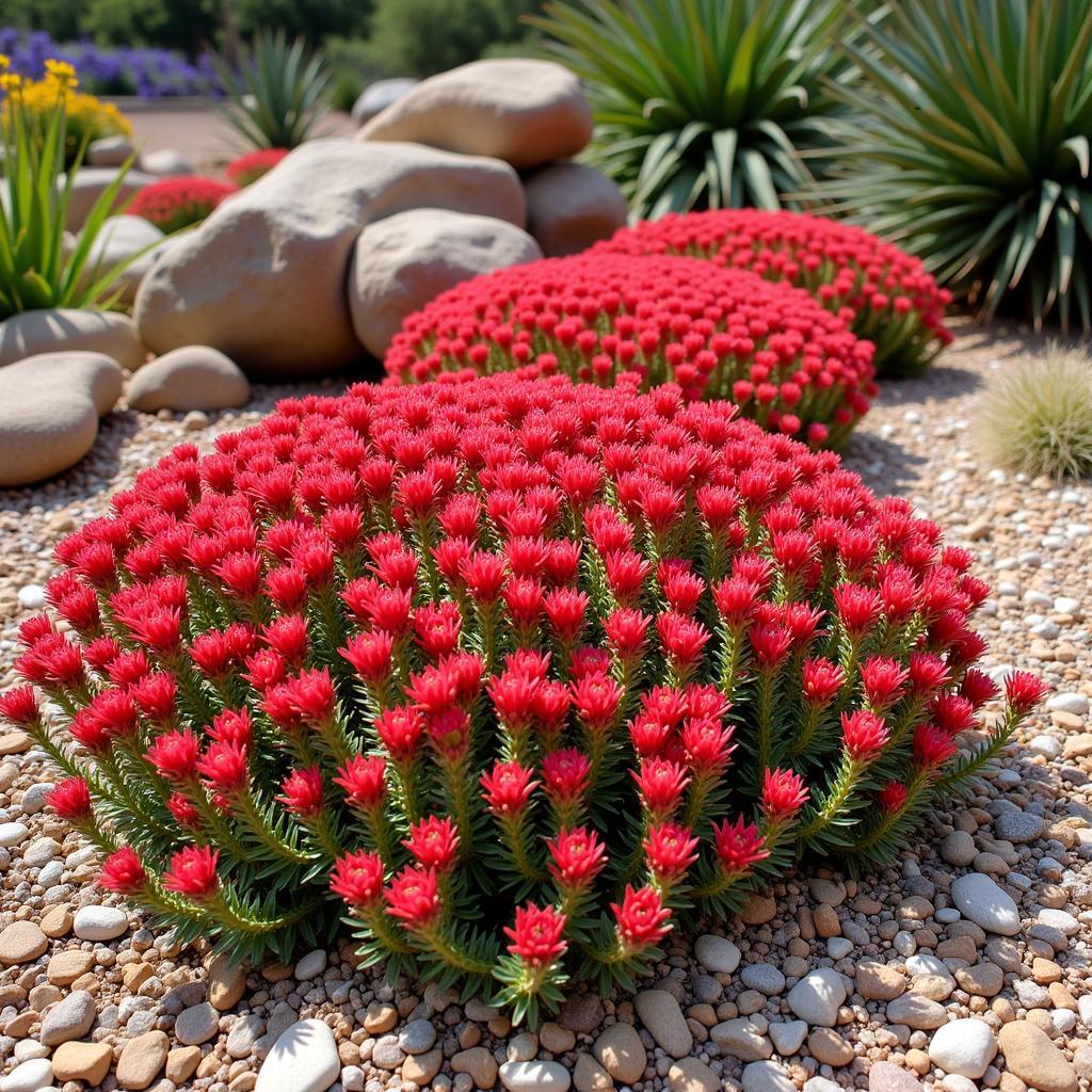 Ice Plant Red Spike in a Landscape Setting