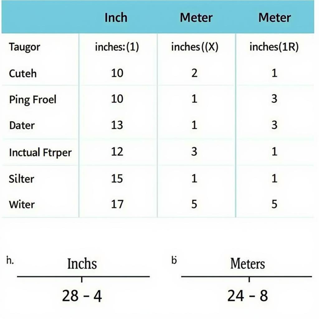 Inches to Meters Conversion Chart