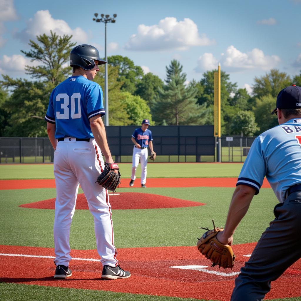 Independent Baseball League Game in Action