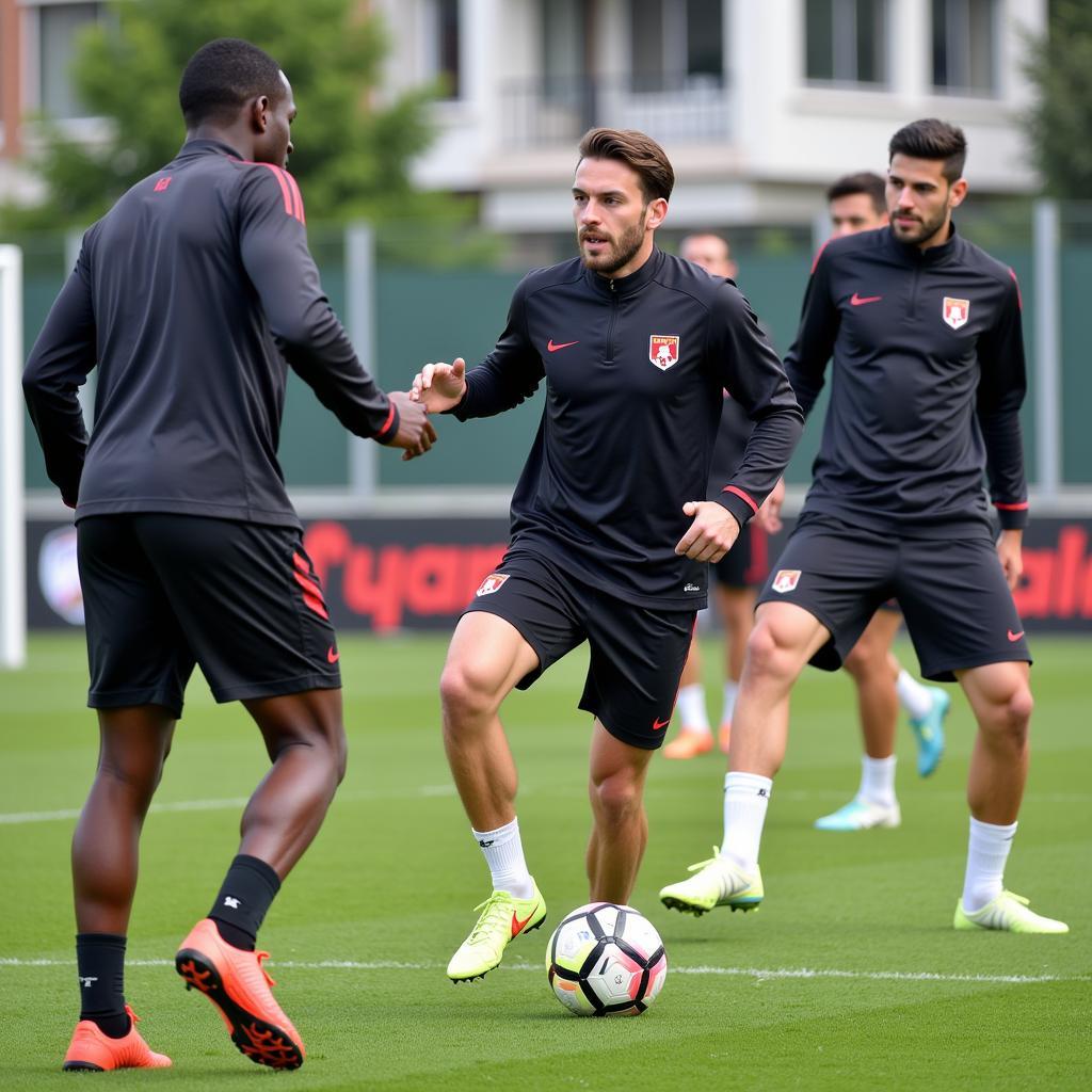 Besiktas Players Showcasing Individual Skills