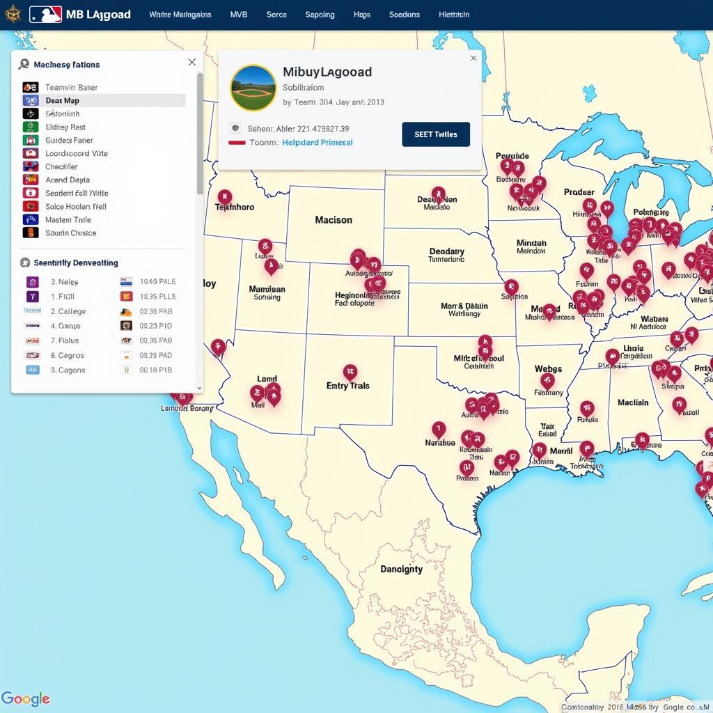 Interactive MLB Team Map Features