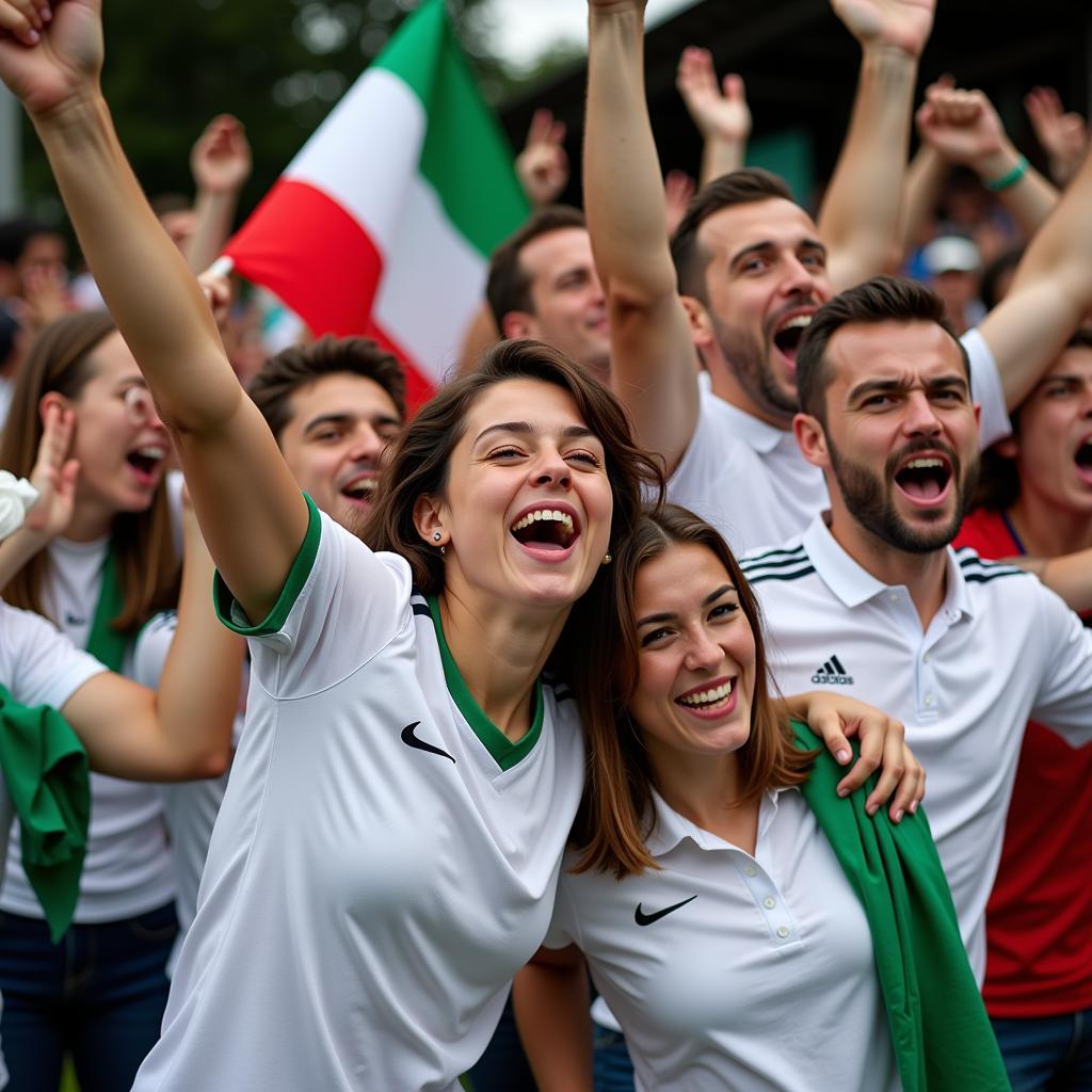 Italian Fans Wearing the White Jersey