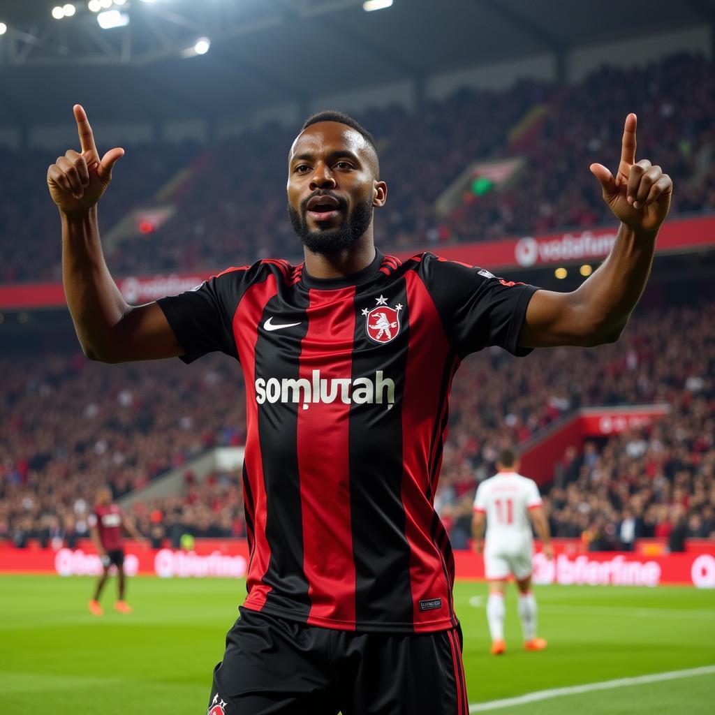 Jean Onana Celebrates a Victory at Vodafone Park