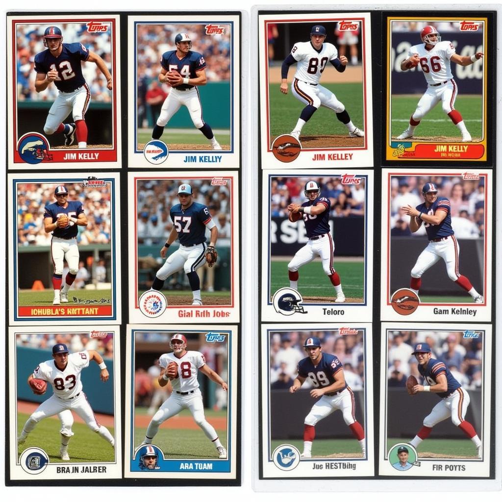 Jim Kelly Topps Card Variations Comparison