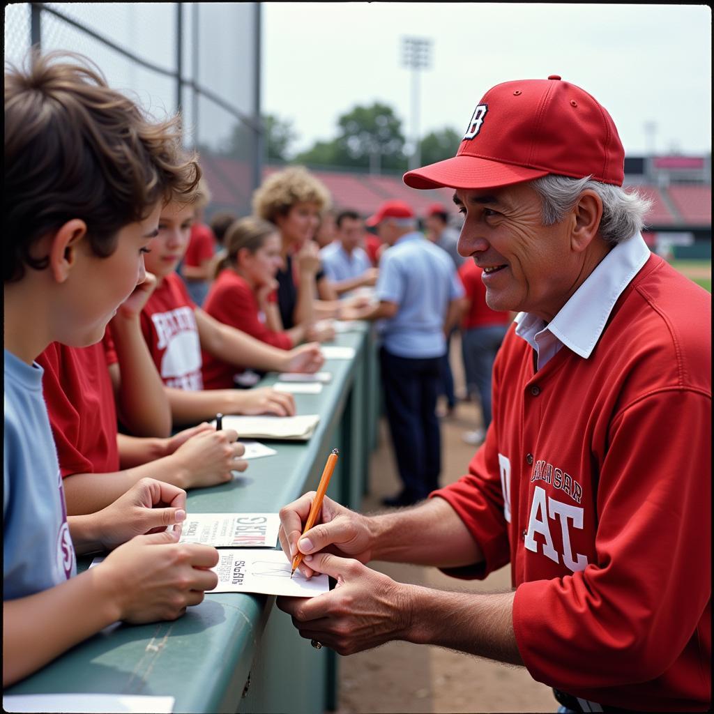 Johnny Bench Signing Autographs for Fans