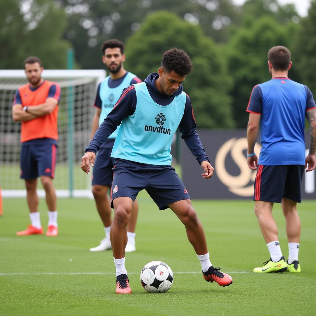 Jose A. Figueroa training hard with his Besiktas teammates.