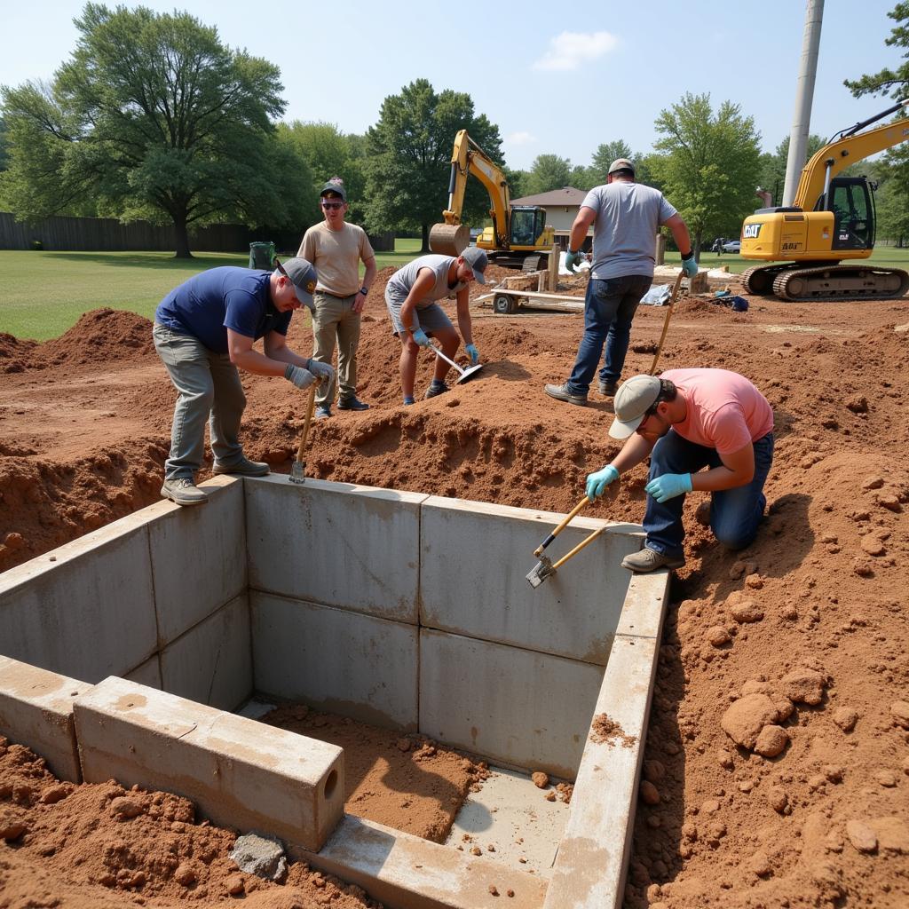 Kansas City Foundation Construction Workers in Action