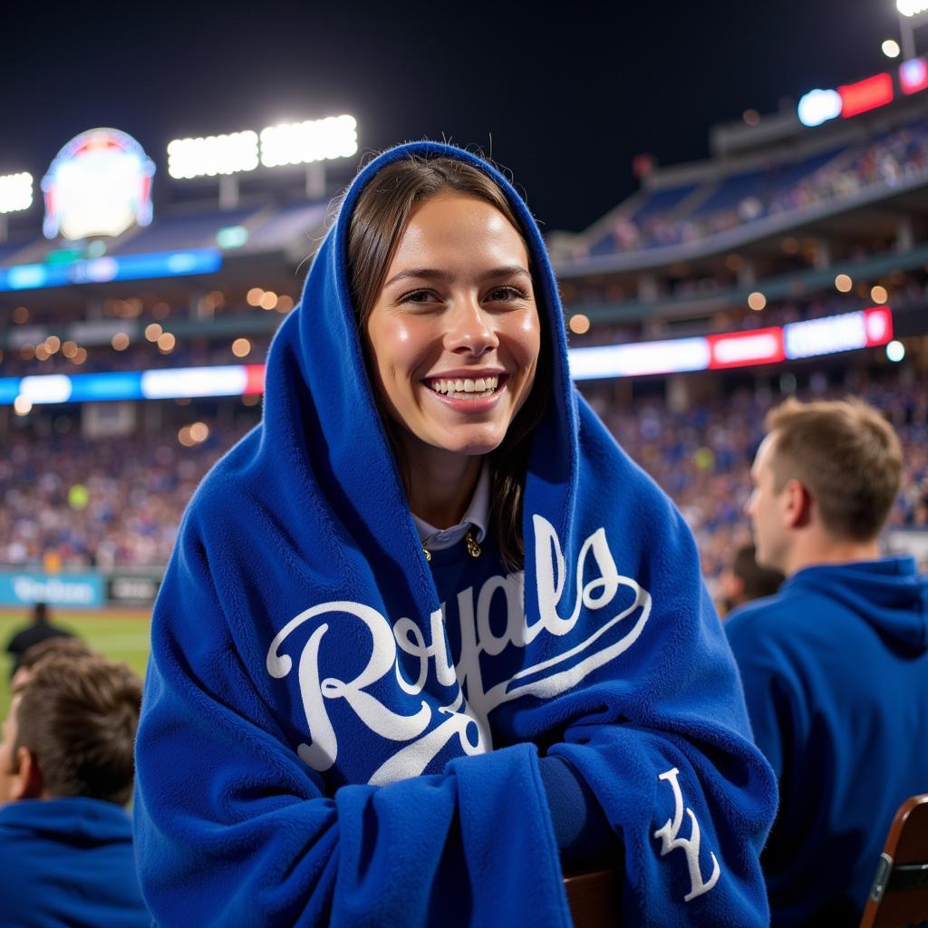 Kansas City Royals Fan with Blanket