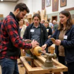 Woodworking demonstrations at the Kansas City Wood Show.