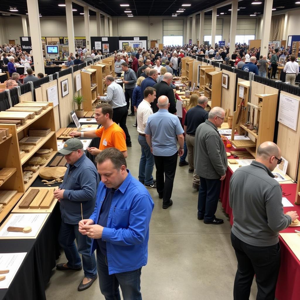 Visitors exploring exhibits at the Kansas City Wood Show.