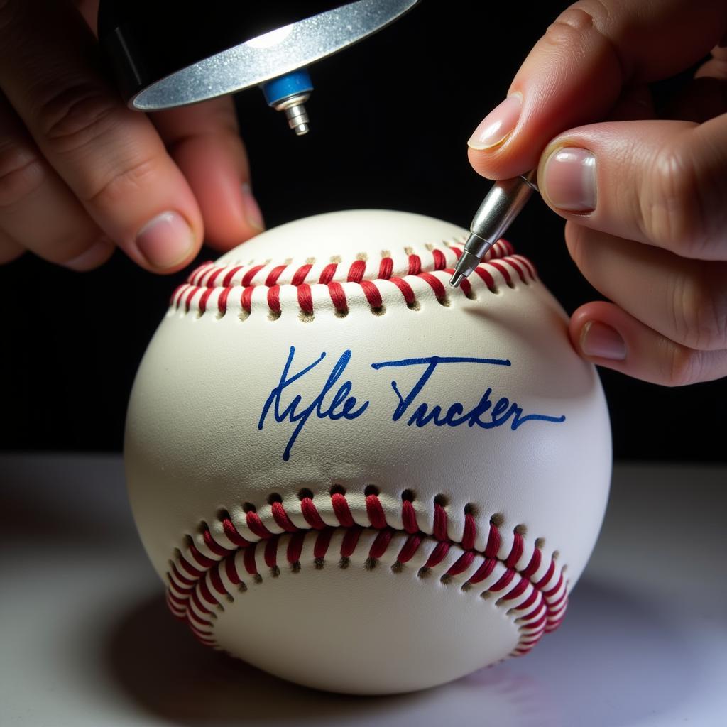 Kyle Tucker Signed Baseball Authentication Process