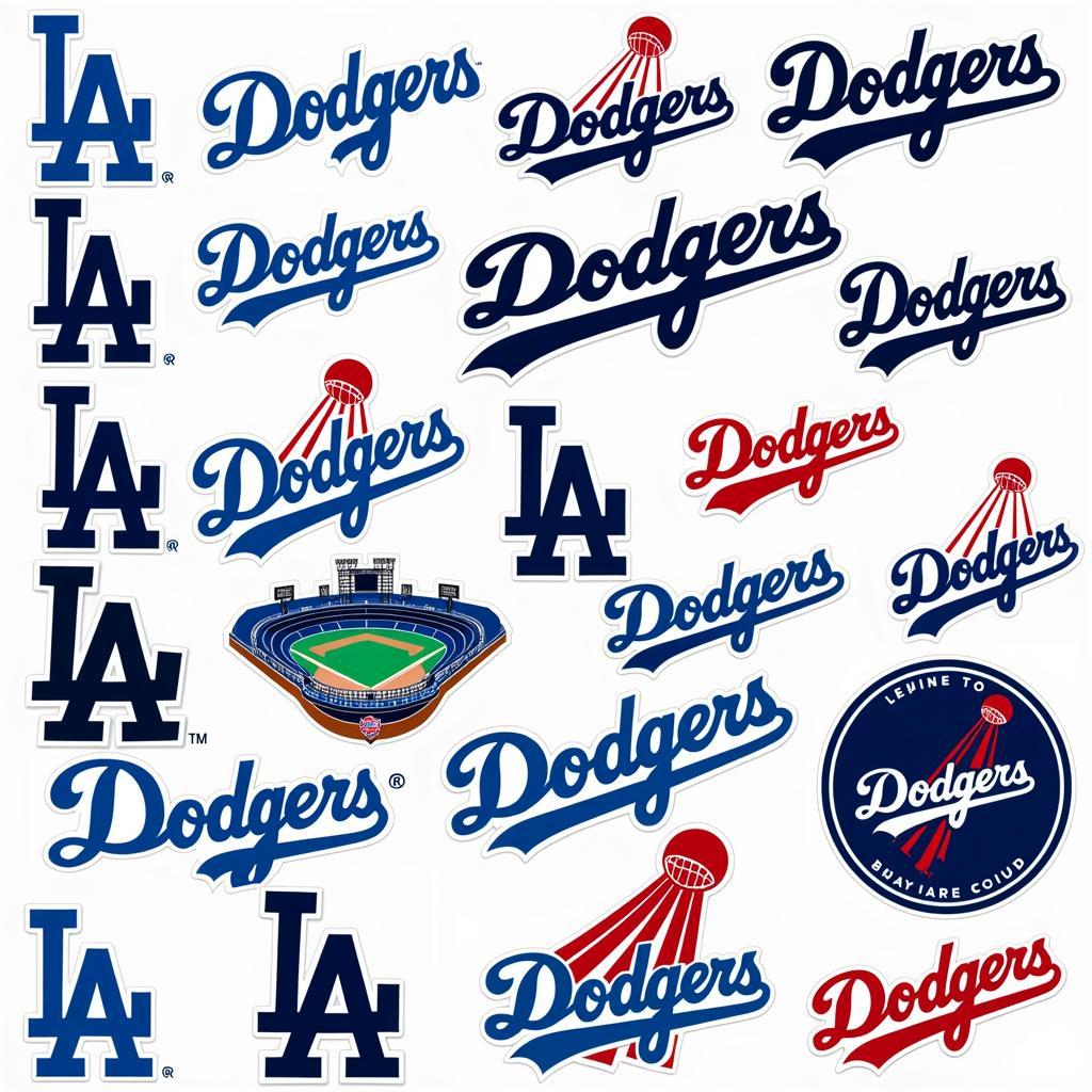 Variety of LA Dodgers Decals