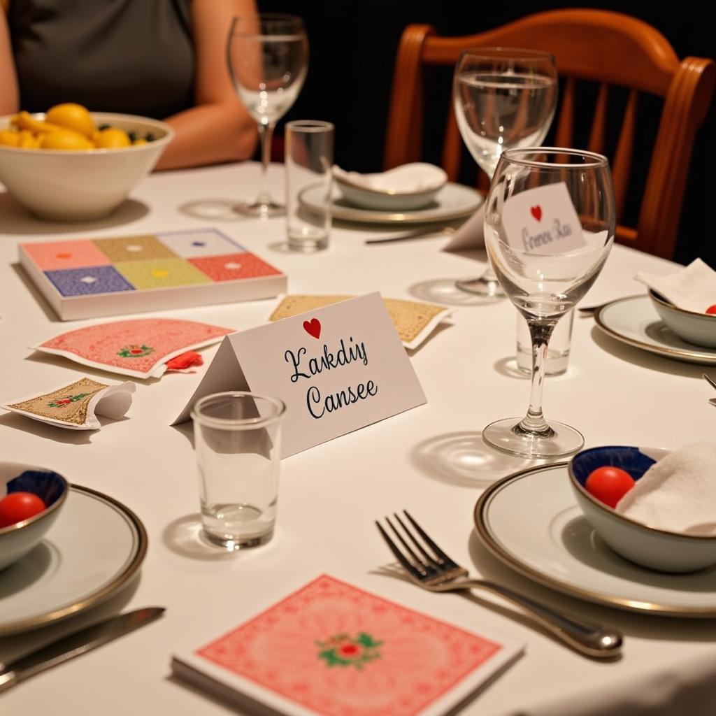 Table set up for a ladies night card game