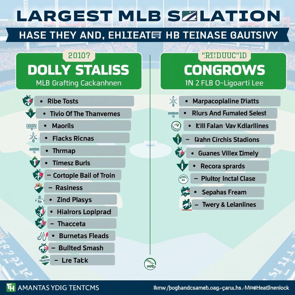 A comparison chart showing the seating capacities of the largest MLB stadiums, highlighting their impressive size and ability to host large crowds.