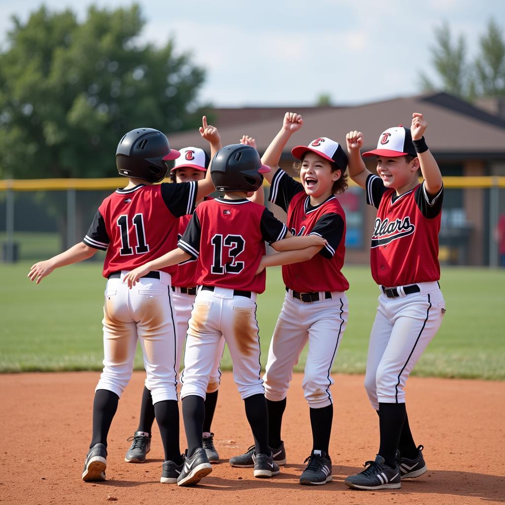 Little League Baseball Team Cheering