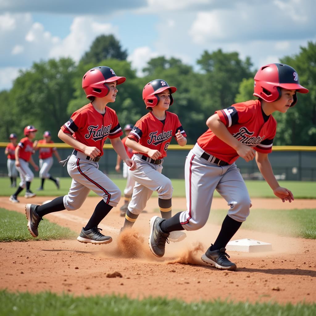 Little League Baseball Team Playing a Game