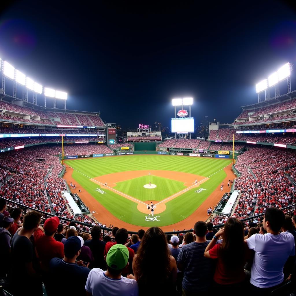 Live Baseball Game in Stadium