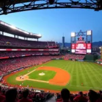 Los Angeles Angels playing at Angel Stadium