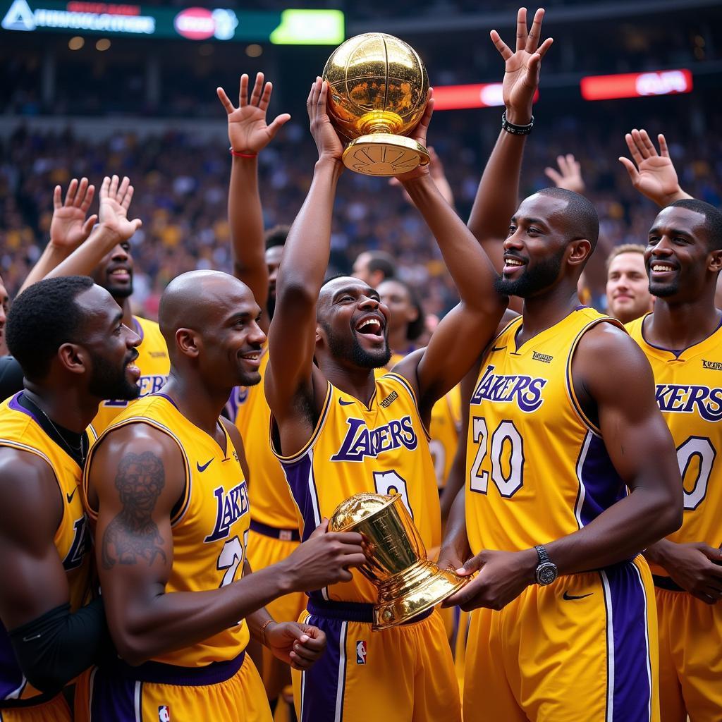 Los Angeles Lakers Celebrating Championship