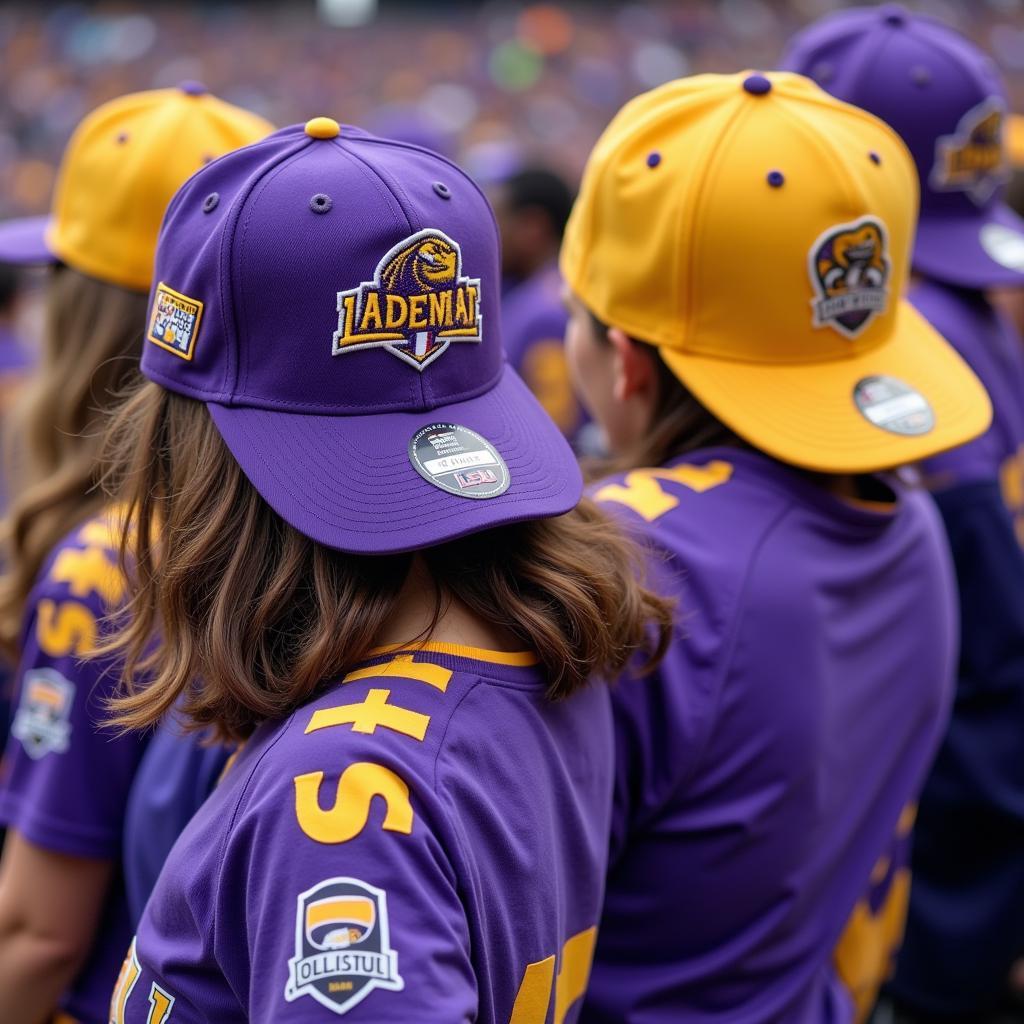 LSU Baseball Fans Sporting On-Field Hats