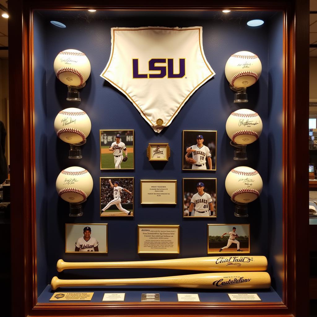 LSU Baseball Memorabilia Display Case