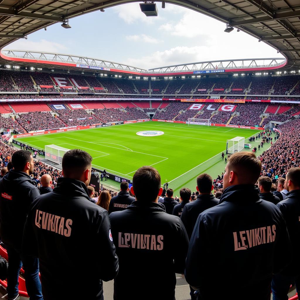 Besiktas fans wearing Luis jackets at Vodafone Park