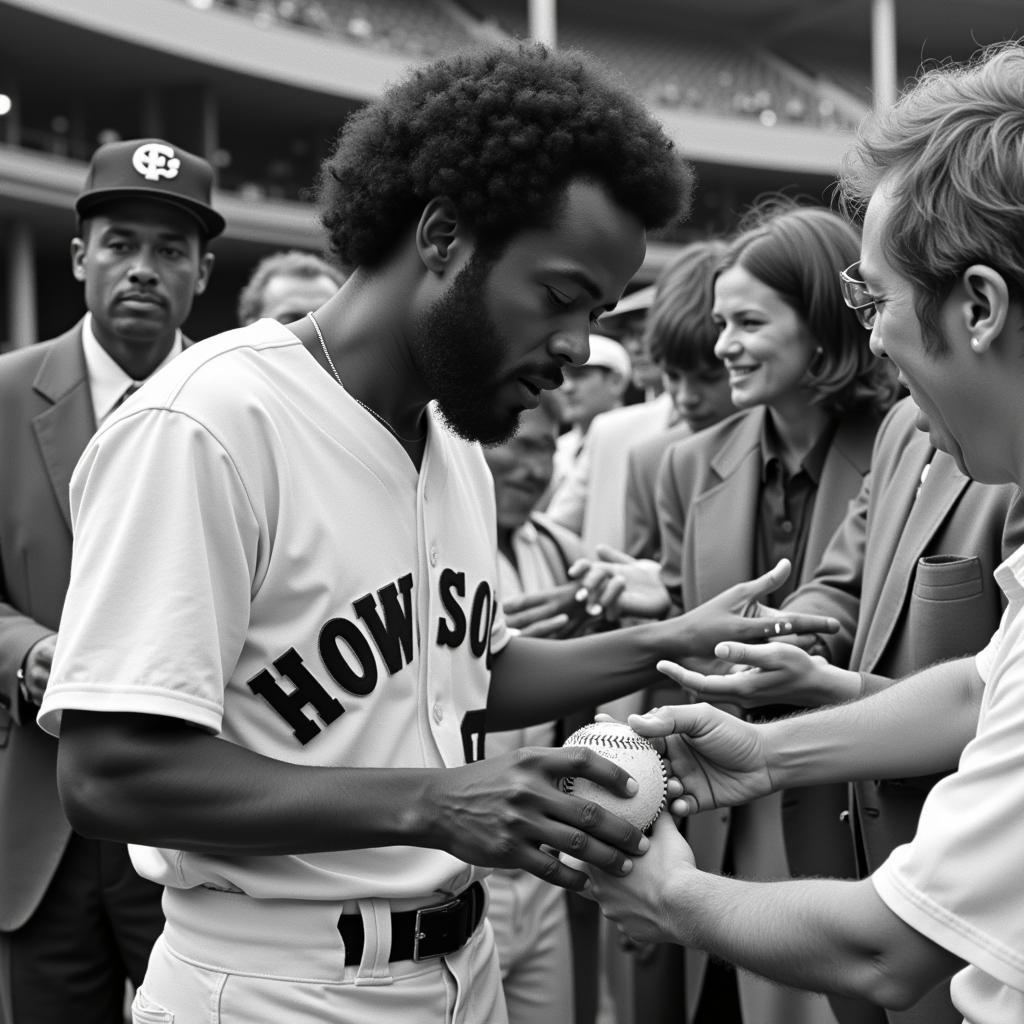 Luis Tiant Signing Autographs For Fans