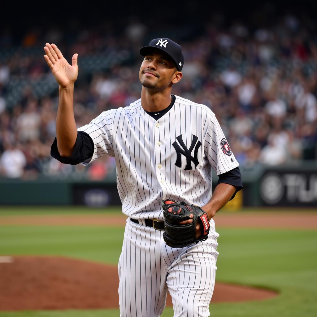 Mariano Rivera Celebrating His Record-Breaking Save