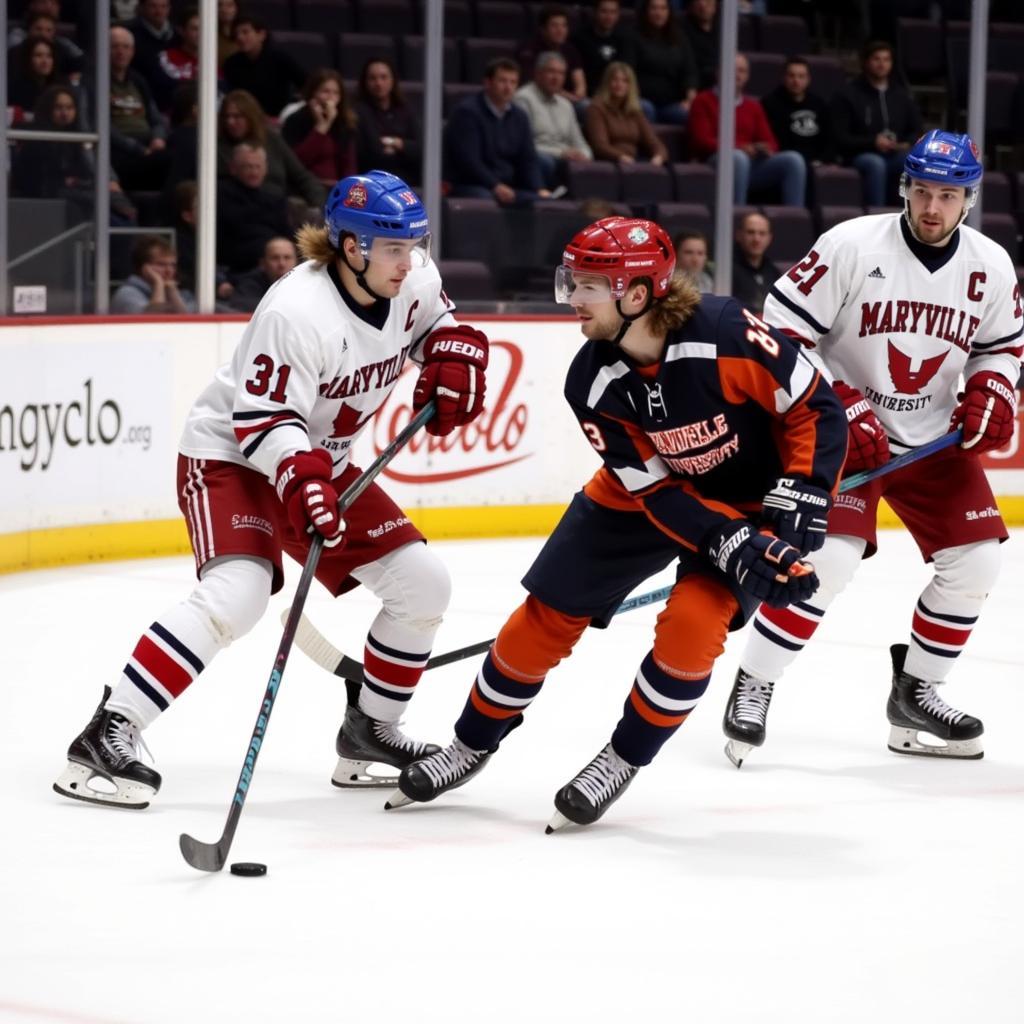 Maryville University Hockey Team in Action