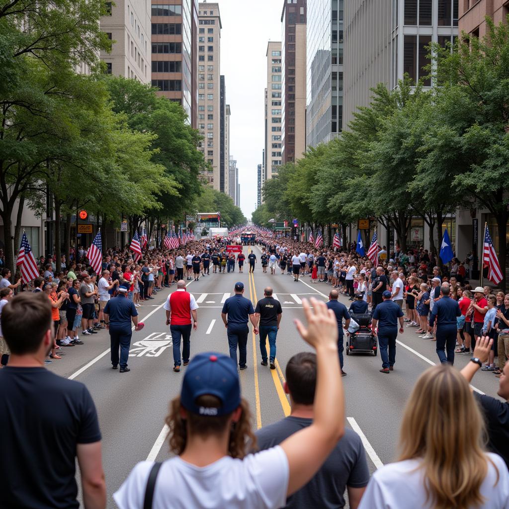 Memorial Day Parade in Downtown Houston