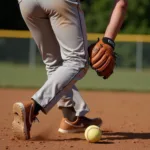 Mens Infield Softball Glove Action Shot