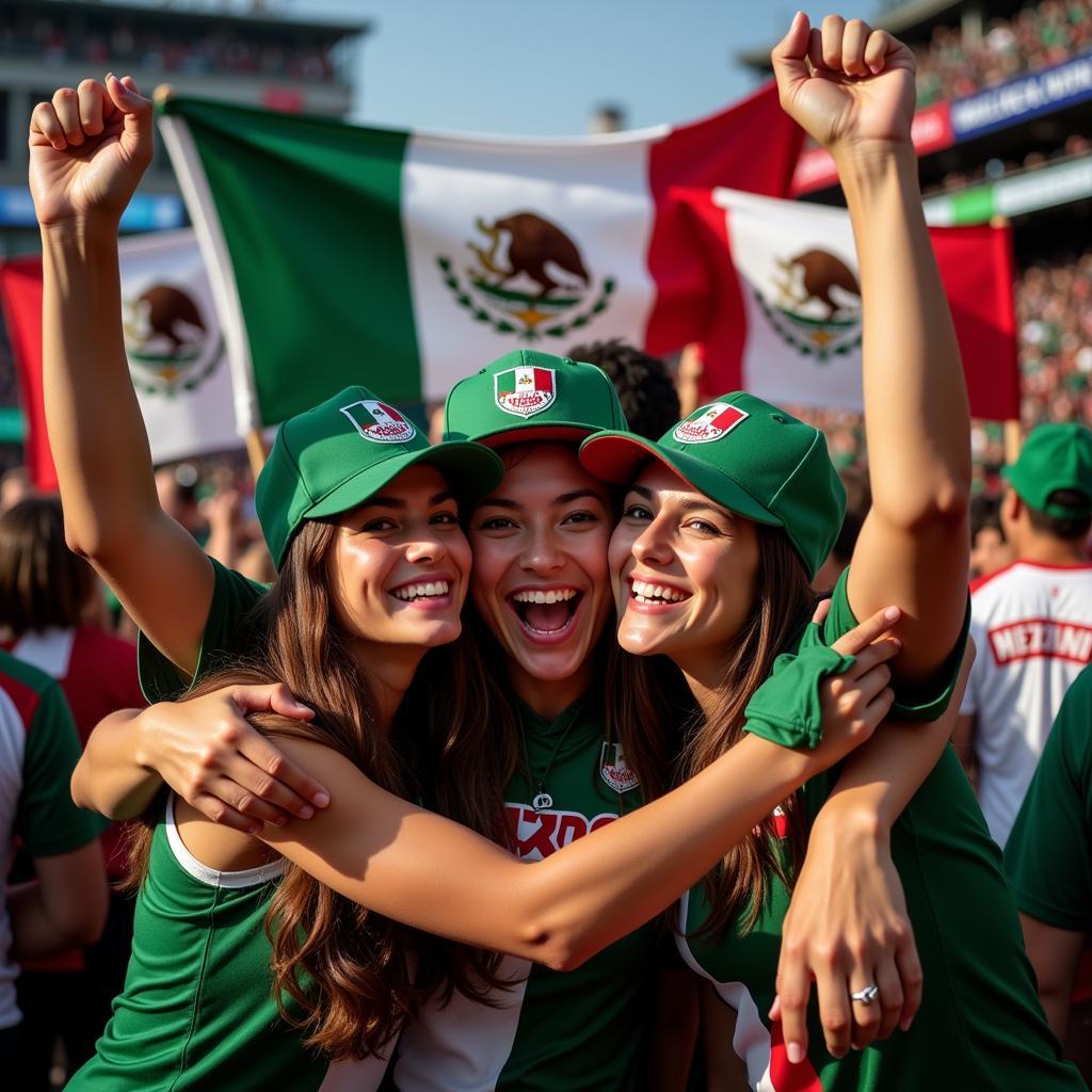 Passionate Mexican fans celebrating at the World Baseball Classic